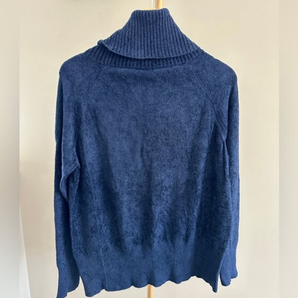 The Group By Babaton Navy Velour Soft Cowl Neck Sweater Small - Picture 5 of 7